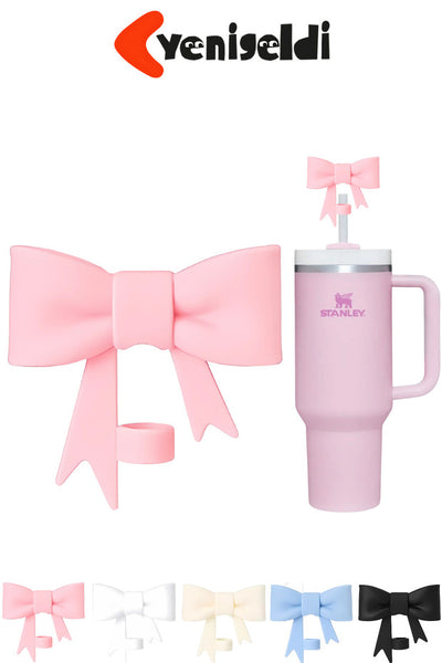 Yenigeldi 1 Adet Pembe Fiyonklu 10mm Stnly Quencher Uyumlu Silikon Pipet Toz Koruyucu Kapak