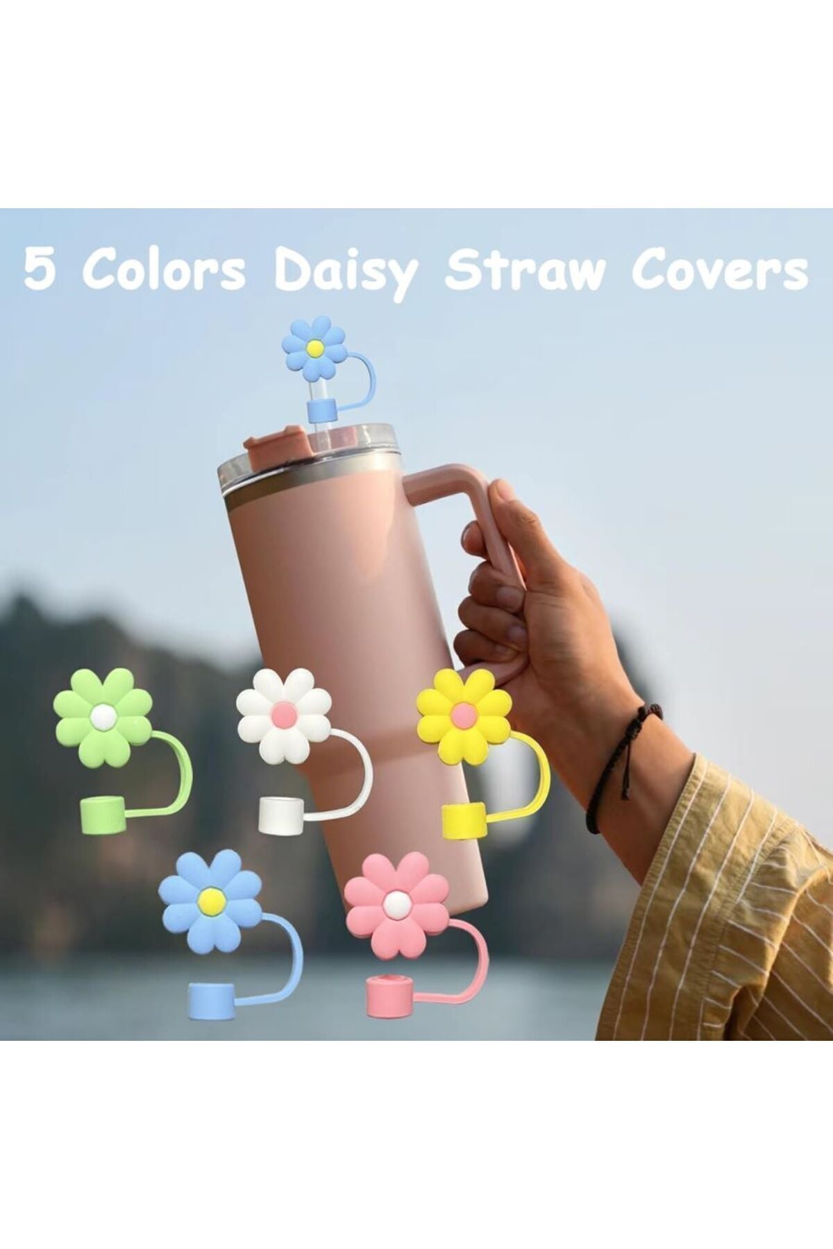 Yenigeldi 5 Adet 10 Mm Stanley Kupası İçin Pipet Tıpası Kapak Kapağı Toz Böcek Sineklere Karşı Tapa Tıpa