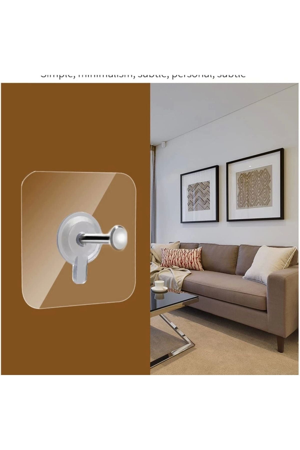 Yenigeldi 12 Adet Süper Güçlü Yapışkan Çerçeve Resim Askısı Yapışkanlı Askı Paslanmaz Çelik Mutfak Banyo Ev Du