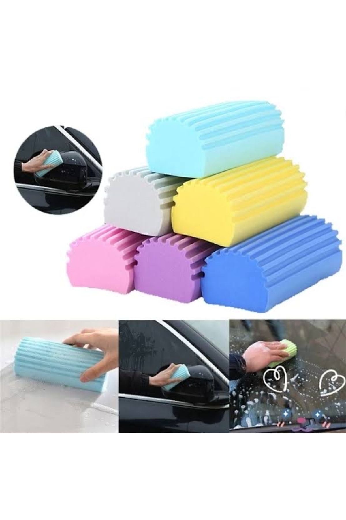 HAYEL HOME 1 Adet Sihirli Duster Nemli Toz Alma/Araba Silme/Çok Fonksiyonlu Temizleme Süngeri