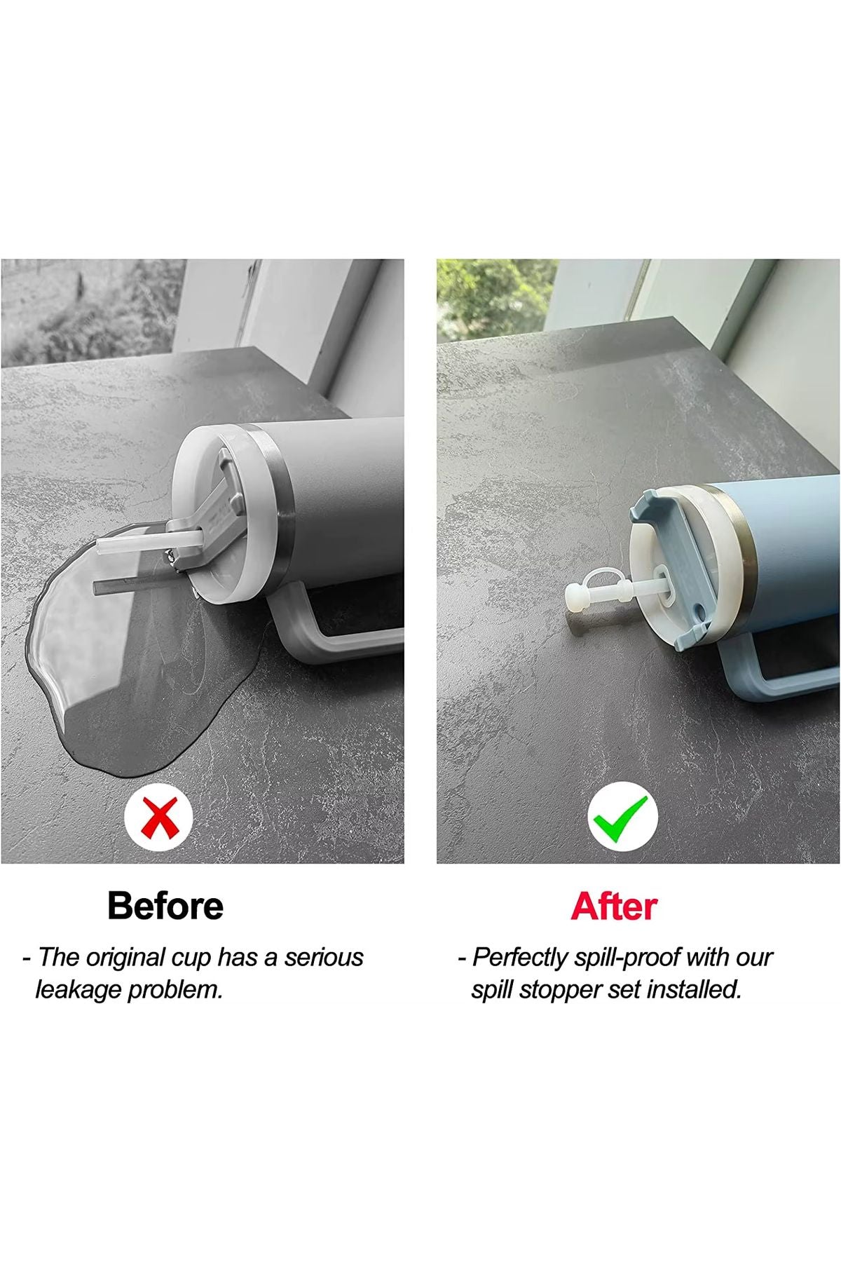 Stanley Quencher Ve Yeni Nesil Pipetli Termos Uyumlu 3 Parça Sızdırmaz Koruyucu Aksesuar Silikon Seti