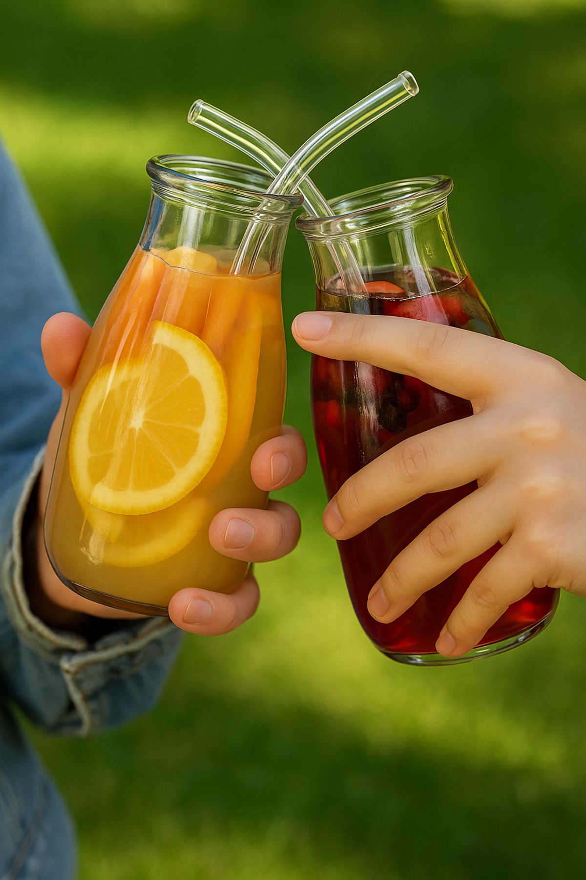 Üzüm Yaprağı Ara Porselen Şeffaf 6 Li Cam Eğimli Pipet