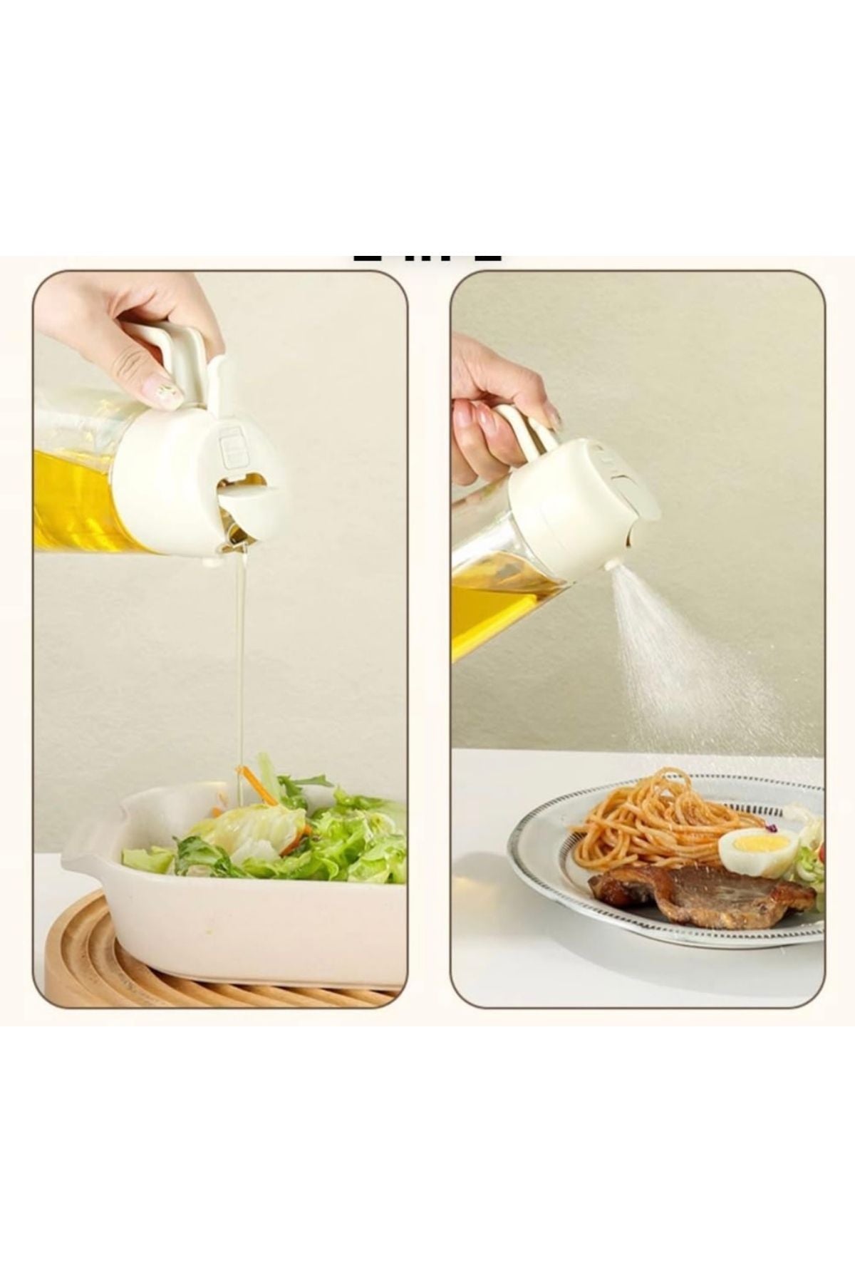 Yenigeldi 1 adet 450 ml 2'si 1 arada y21 Sprey Tasarım Yağ Dispenseri Yağlık Yağ Şişesi