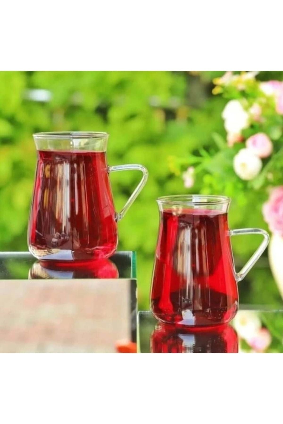 Yenigeldi 6 Adet Kulplu Cam Çay Kupası