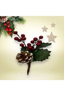 2 Adet 22 cm El Yapımı Yapraklı Kozalaklı Uğur Kokina ve Yapraklı Yılbaşı Süsü Süs deko t1142