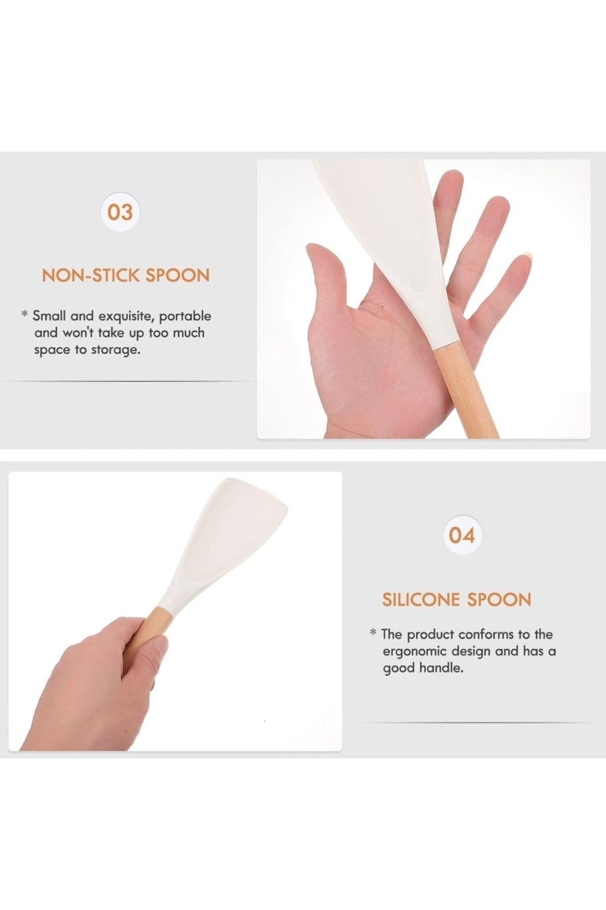 Yenigeldi 2 Adet Silikon Spatula Kaşık (2 si 1 arada)