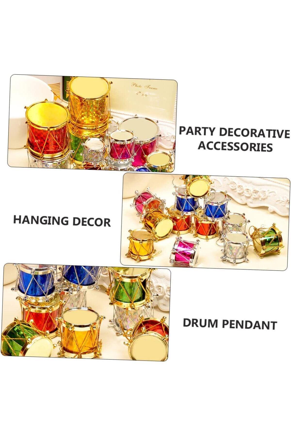 Yenigeldi 12 Adet Yılbaşı Çam Ağacı Davul Süs , Yılbaşı Parti Süsü