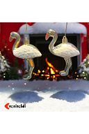 2 Adetflamingo Asılı Dekoratif Yılbaşı Ağacı Süslemeleri T-64