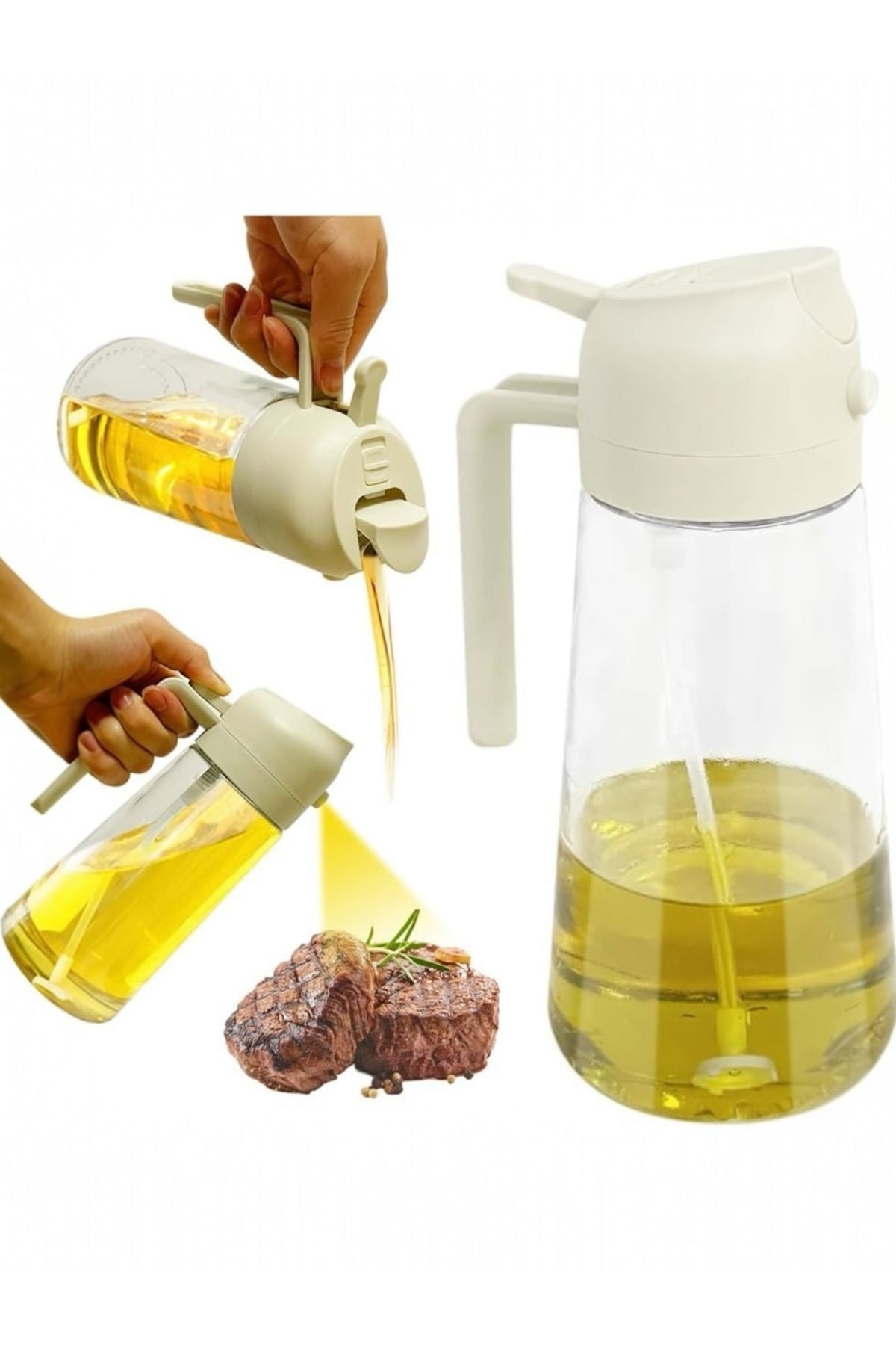 Yenigeldi 1 adet 450 ml 2'si 1 arada y21 Sprey Tasarım Yağ Dispenseri Yağlık Yağ Şişesi