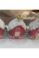 Yenigeldi 3 Adet 8.5 Cm Yılbaşı Dağ Evi Dilek Ev Çam Ağacı Süsü Parti Yılbaşı Süslemeleri