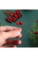Yenigeldi 2 Demet ( Bir Demetinde : 6 Adet Vardır ) Mini Uğur Kokina Red Berry Yılbaşı Süsü Dekor Süs T108