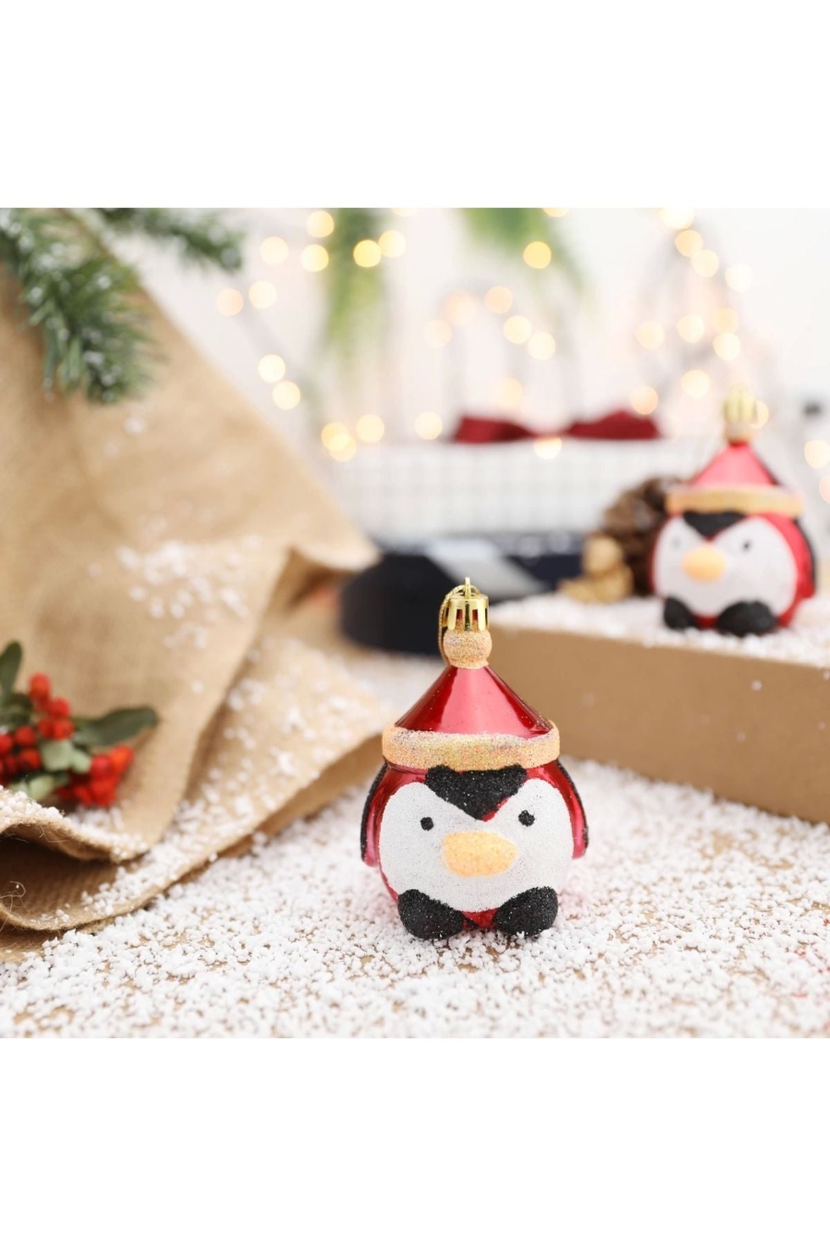 Yenigeldi 3 Adet Sevimli Penguen Şeklinde Çam Ağacı Süsü Yılbaşı Doğum Günü Parti Süslemeleri