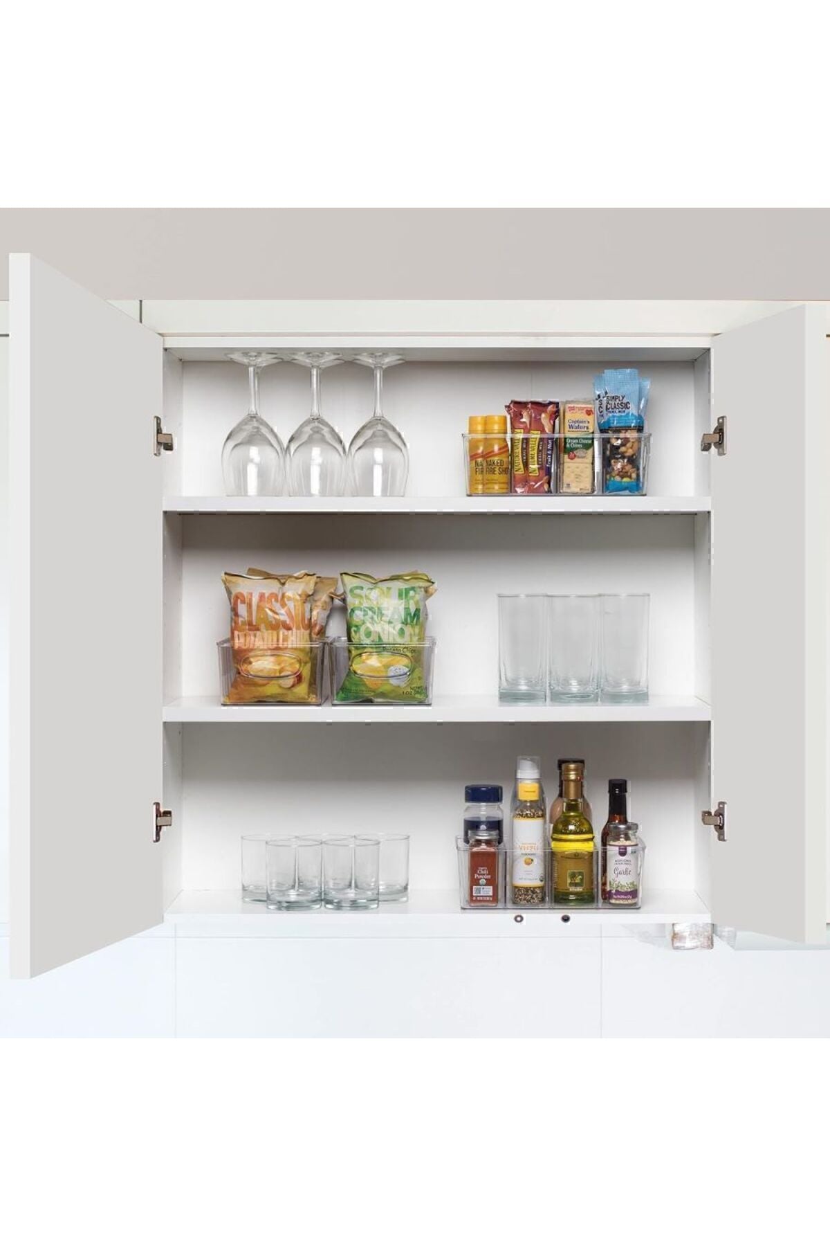 Yenigeldi 1 Adet Akrilik Çıkarılabilir Bölmeli Mutfak Buzdolabı Düzenleyici Makyaj Banyo Organizeri Çay Kutusu