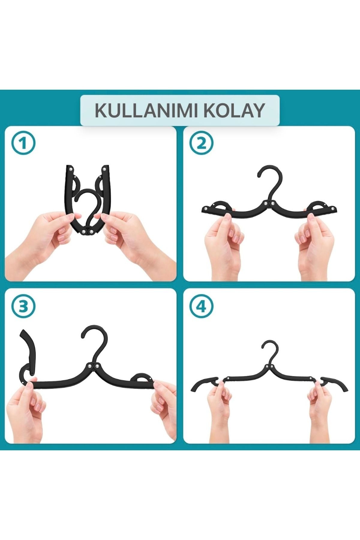 Yenigeldi 8 Adet Katlanabilir Seyahat Askısı Foldable Hanger