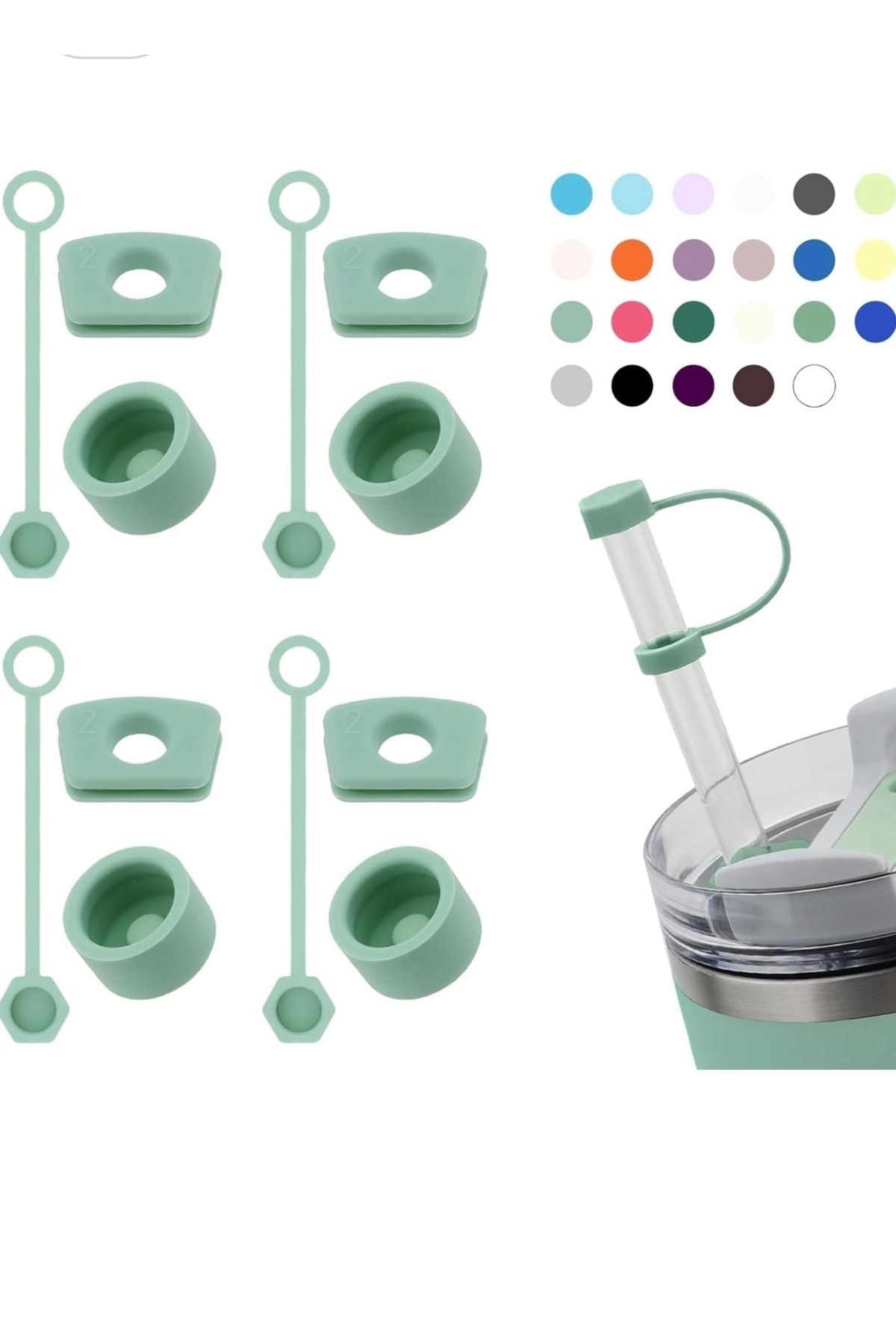 Yenigeldi 1 set (3 parça ) okaliptüs , pipet için 40 ve 30 oz Termos için Sızdırmaz Seti