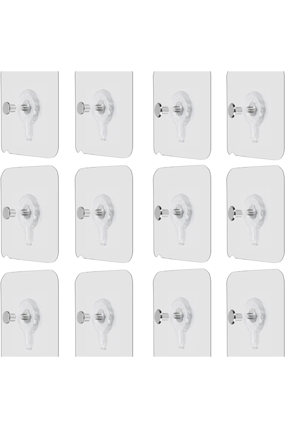 Yenigeldi 12 Adet Süper Güçlü Yapışkan Çerçeve Resim Askısı Yapışkanlı Askı Paslanmaz Çelik Mutfak Banyo Ev Du