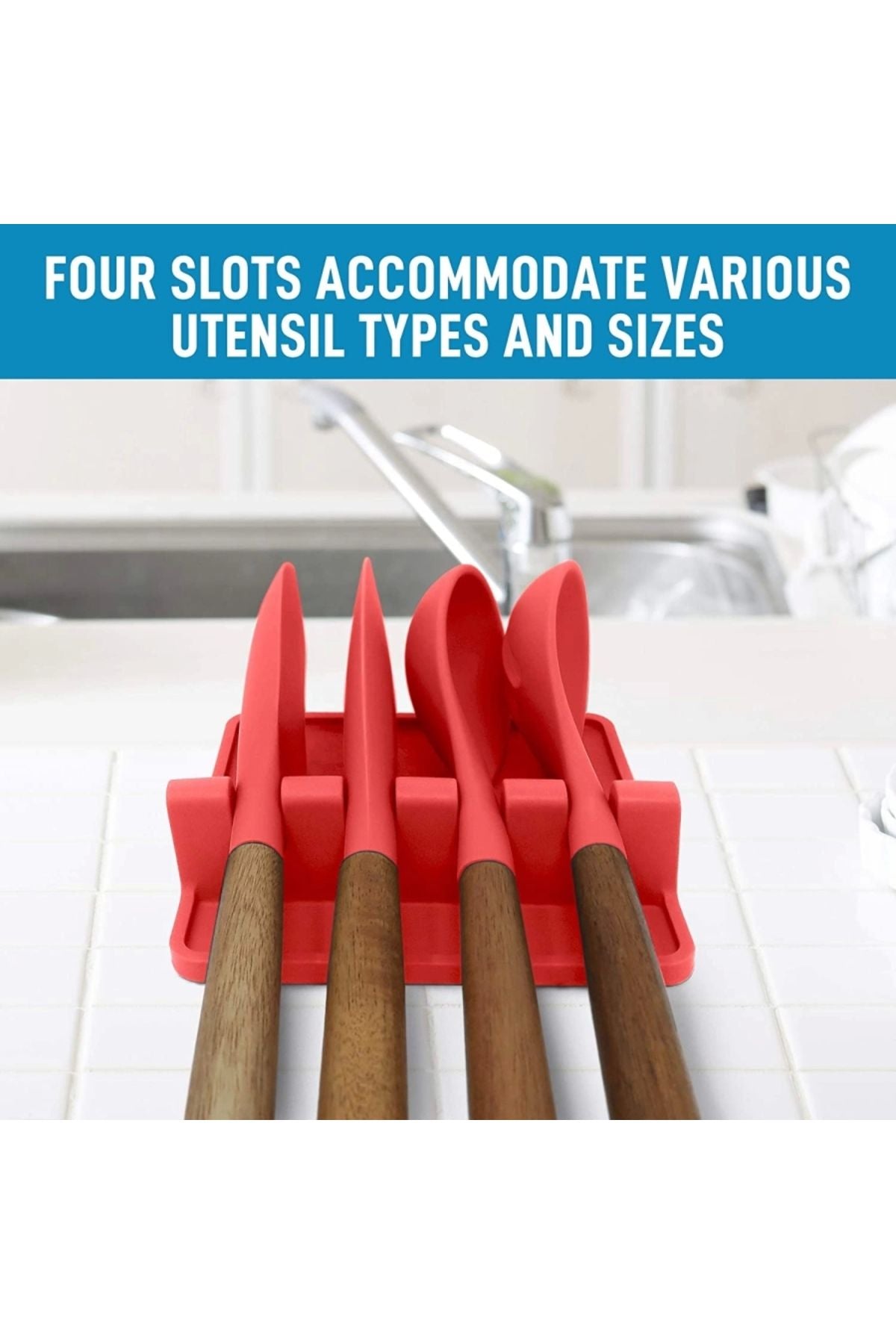 Yenigeldi Slikon Spatula Tutucu Kaşıklık Çatallık, Silikon Bulaşıklık , Çatal Kaşıklık Mutfak Düzenleyici