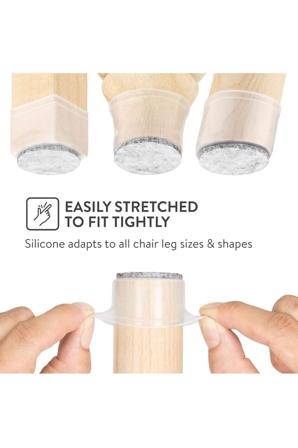 Yenigeldi 36 Adet ( 2cm - 2,5 Cm ) Keçeli Silikon Yarı Saydam Mobilya Sandalye Kaydırmaz Zemin Koruyucu