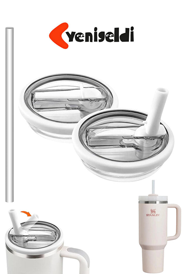 1 Adet Stnly Quencher Uyumlu 40 oz Flip Pipetli Kapak Sızdırmaz Yedek Bardak Kapağı