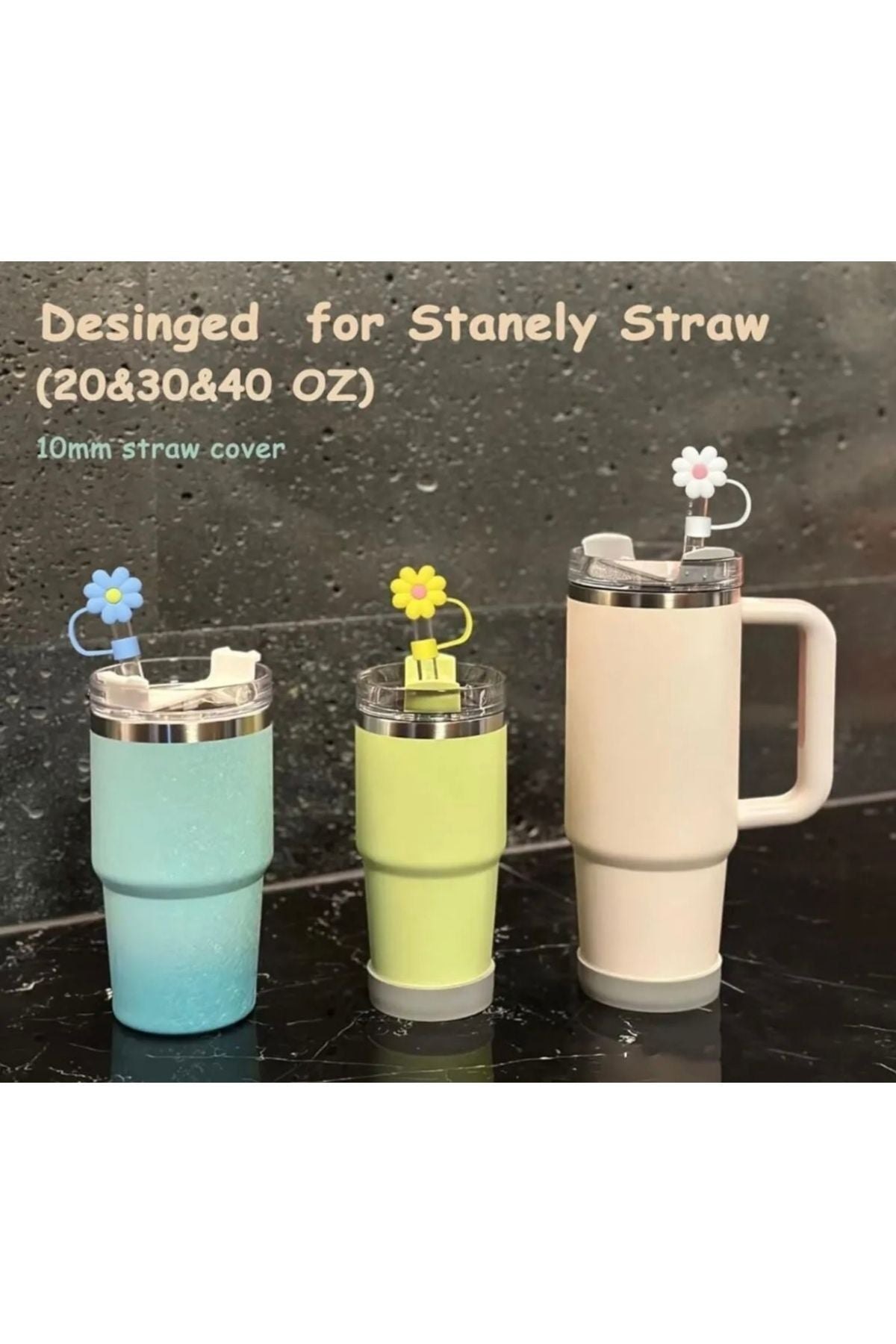 Yenigeldi 1 Adet 10 Mm Stanley Kupası İçin Pipet Tıpası Kapağı Toz Böcek Sineklere Karşı Tapa Tıpa