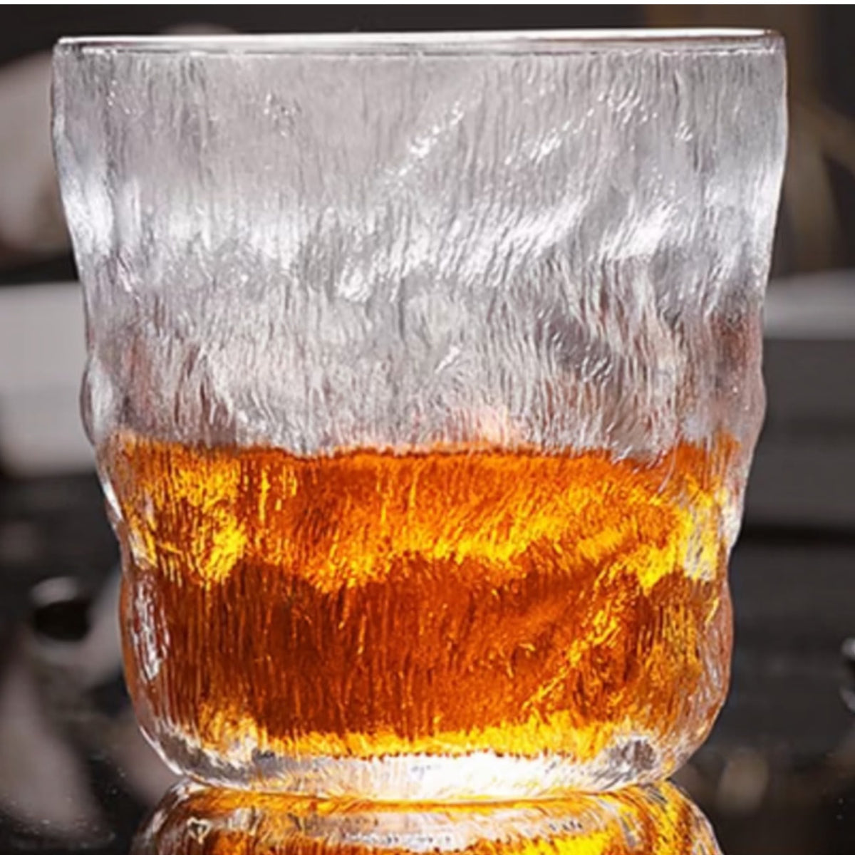 2 Adet İceland buzul bardak – 300 ml El Yapımı Buz Dokulu Viski ve Kokteyl Bardağı