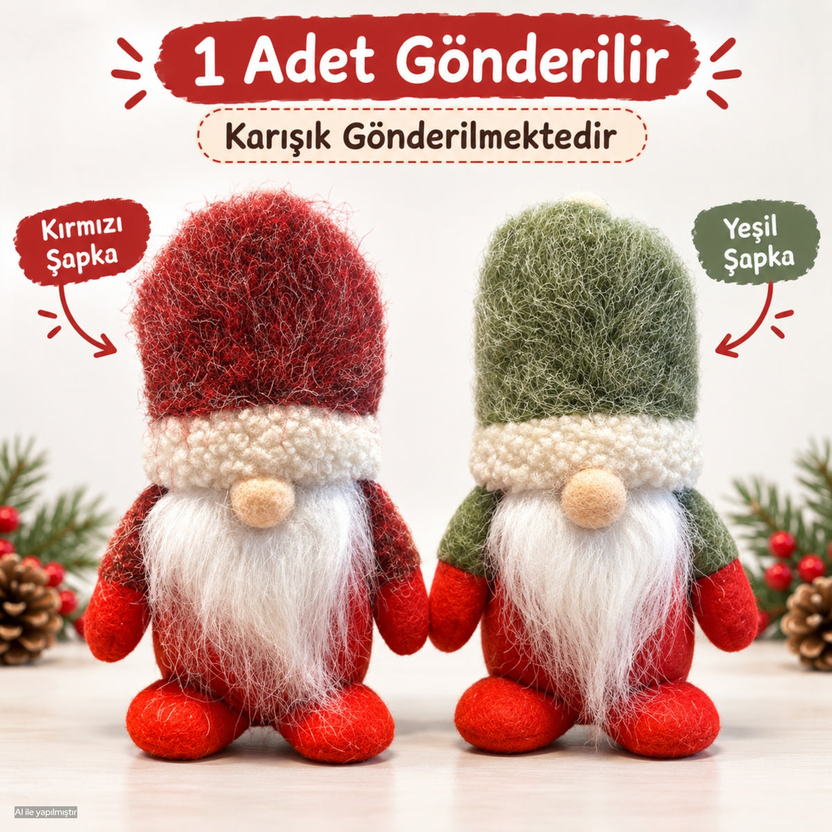 1 Adet CüCe Gnome Yılbaşı Şans Cücesi Parti Dekorasyon