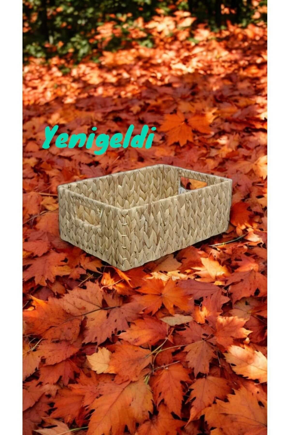 (YÜKSEKLİĞİ:13*GENİŞLİĞİ:24*UZUNLUĞU:34 CM) 1 Adet Küçük Hasır Sepet Yen2400371
