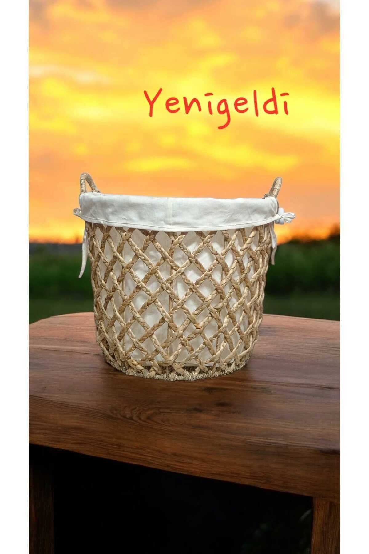 (Y:38*G:43*TG:33 CM) 1 Adet Büyük Yuvarlak Hasır Sepet Mükemmel Ev Depolama Ve Dekor Yen240024b