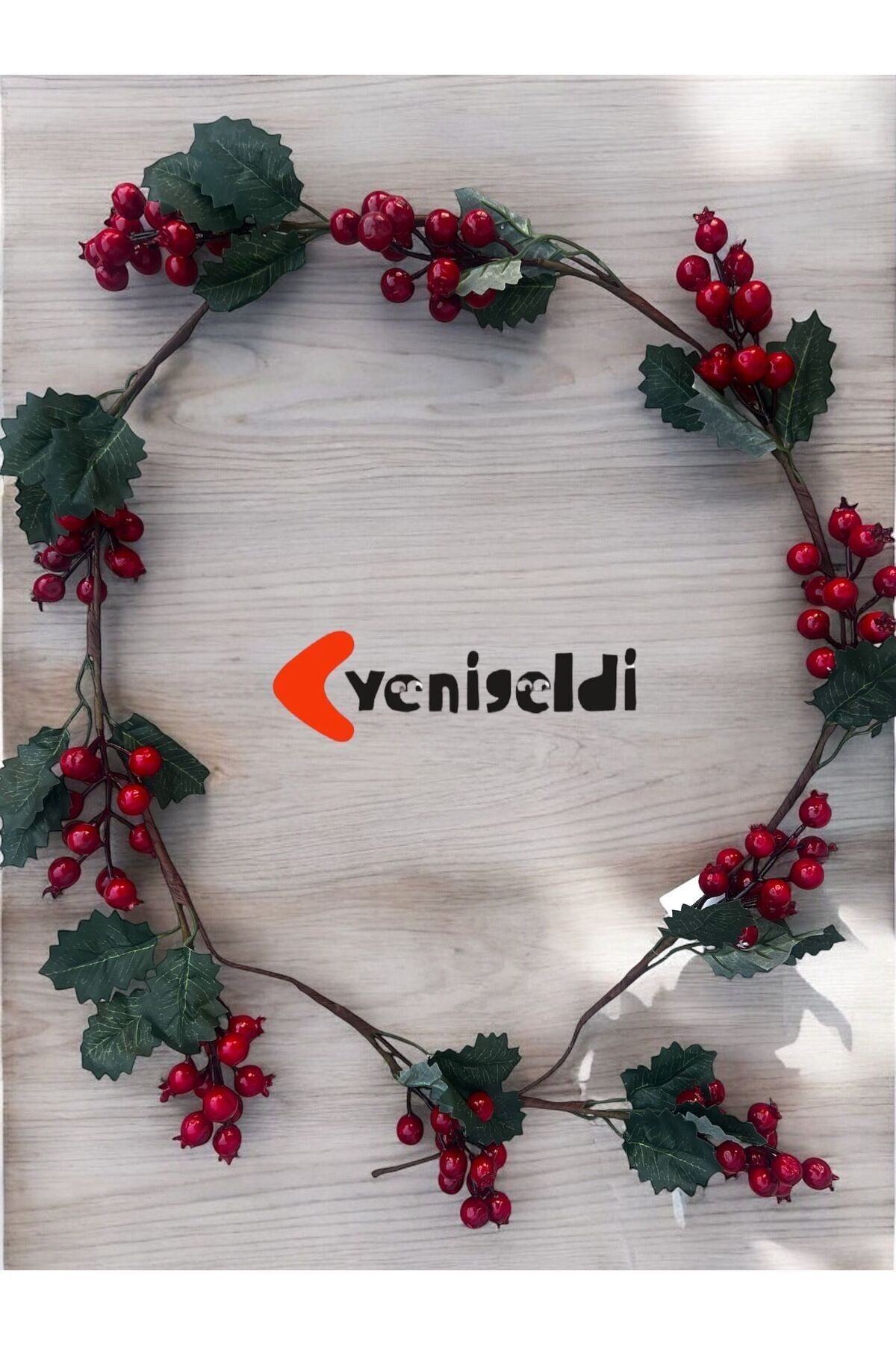 2 Adet 1,5 metre Sarmaşık Uğur Kokina Red Berry Yılbaşı Süsü Yeni Yıl Süs t1172