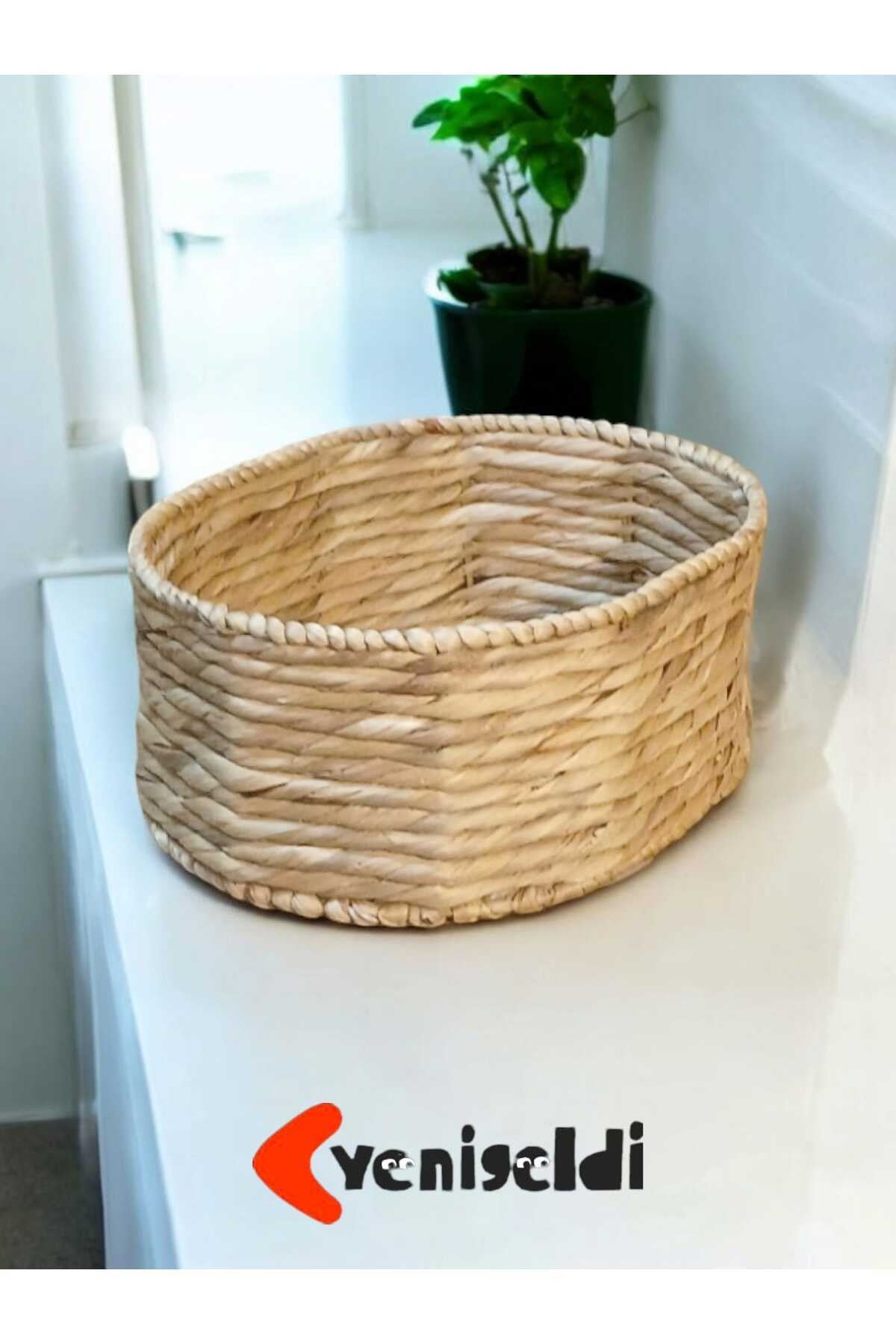 (Y:15XG:29XU:38 CM) 1 Adet Raflar Için Düzenleyici Dekoratif Hasır Sepet Yen240030k