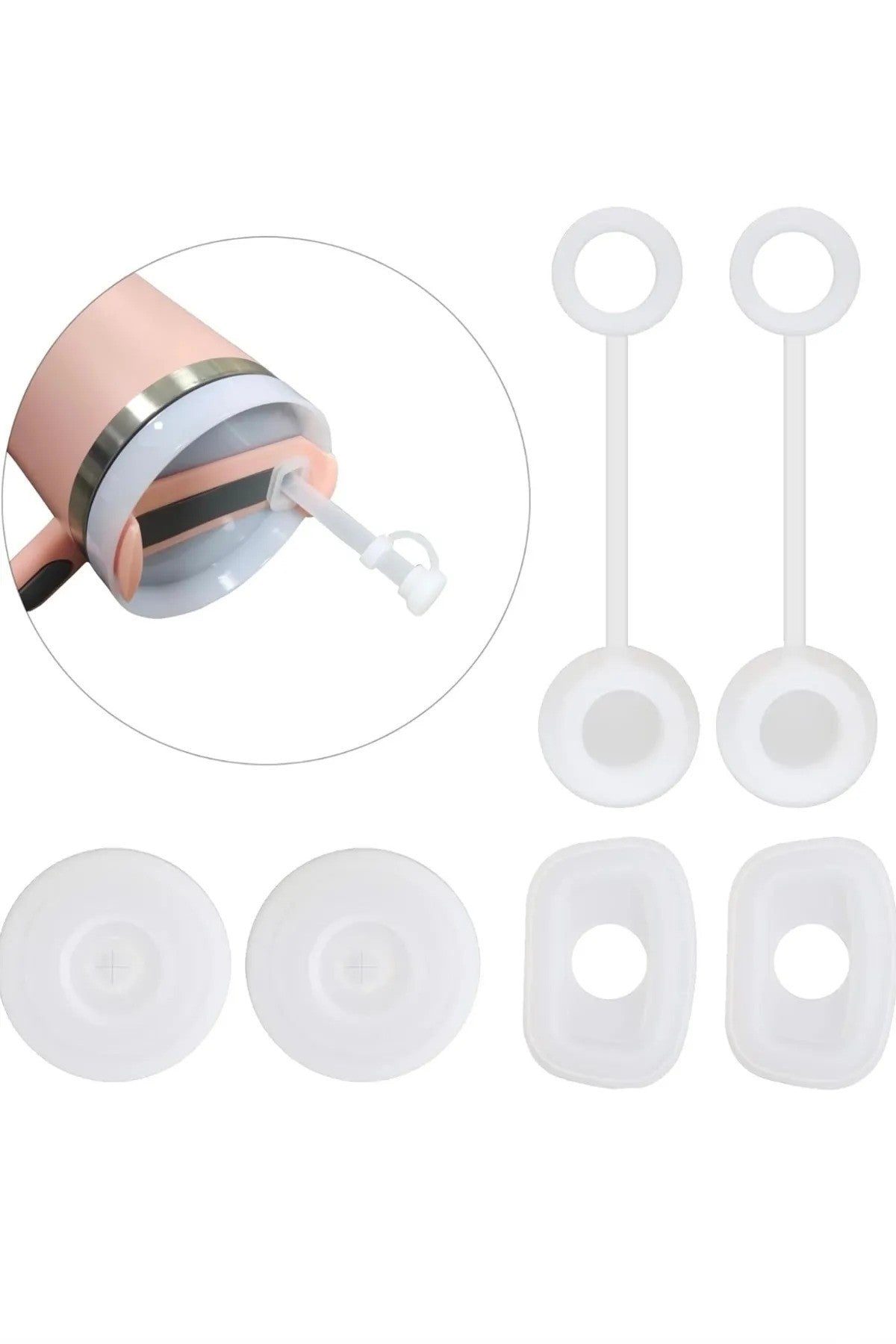 1 Set Şeffaf Stanly Quencher için Silikon Dökülmeye Dayanıklı Sızdırmaz Seti