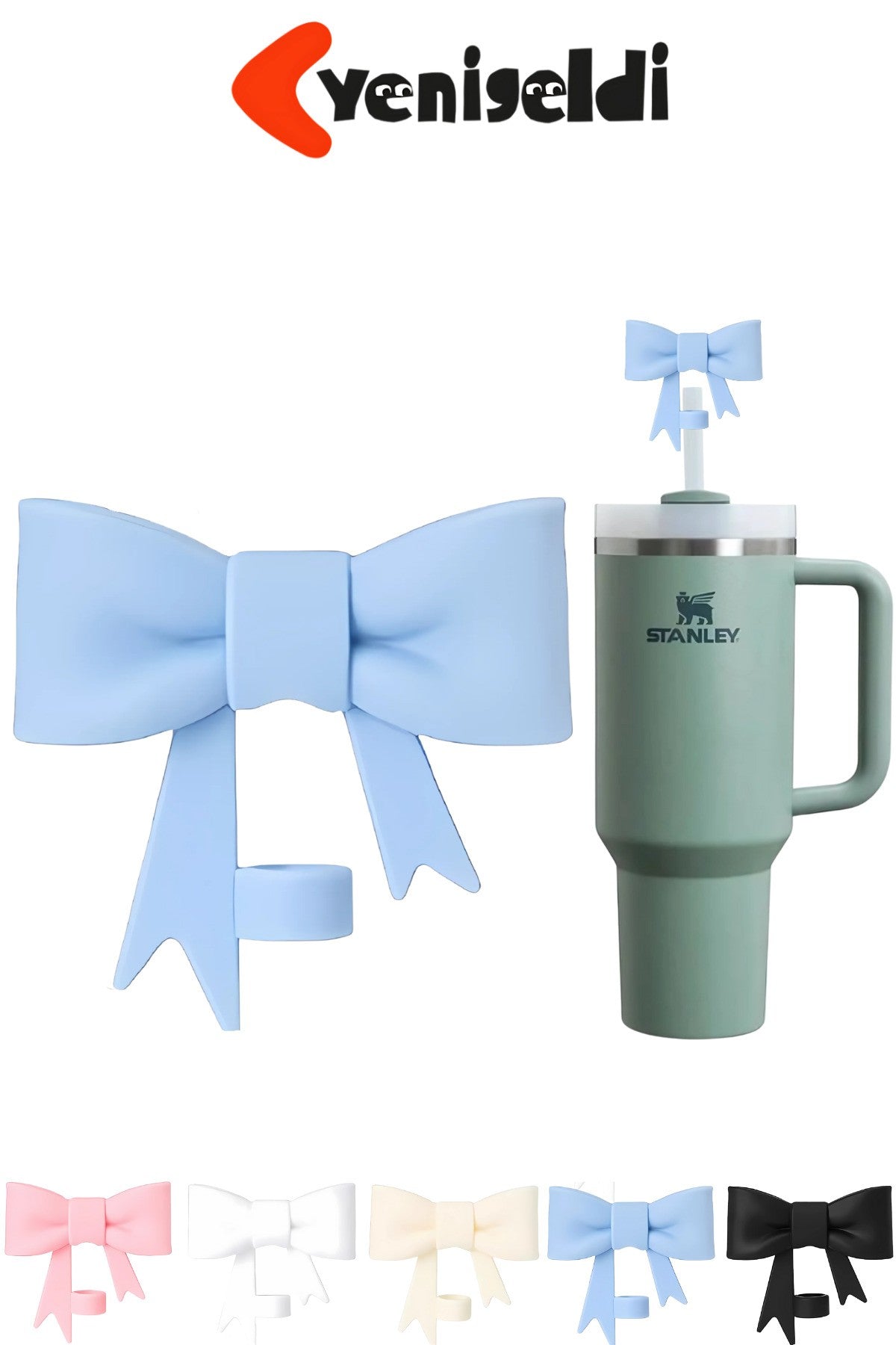 1 Adet Mavi Fiyonklu 10mm Stnly Quencher Uyumlu Silikon Pipet Toz Koruyucu Kapak