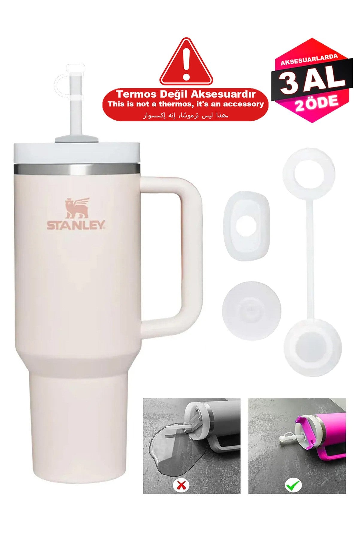 Quencher 1,18 Pipetli Termos Uyumlu 1 Set 3 Parça Sızdırmaz Set Aksesuar
