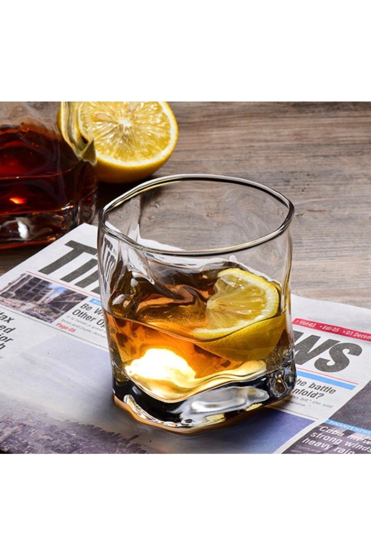 2 Adet 200 ml Dalgalanma Şekilli Şeffaf Cam Bardak Buzlu Kahve Kokteyl Bardağı