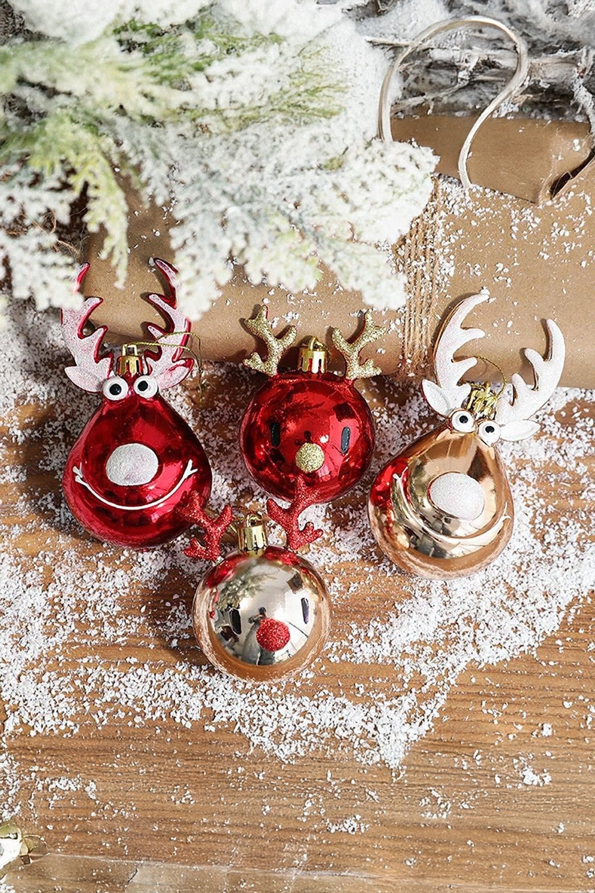 Yılbaşı Süsü Altın Geyik Figürlü Yılbaşı Ağacı Süsü Noel Dekoru Parlak Sevimli Noel Süsü Ağaç