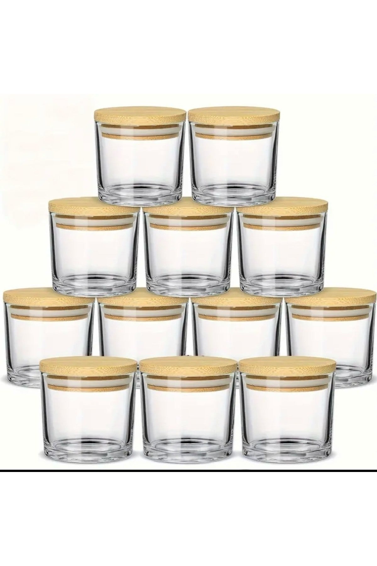2 Adet Mini Cam Kavanoz 150 ml – Bambulu Kapaklı, Sızdırmaz, Baharat, Mum, Krem ve Gıda Saklama Kabı