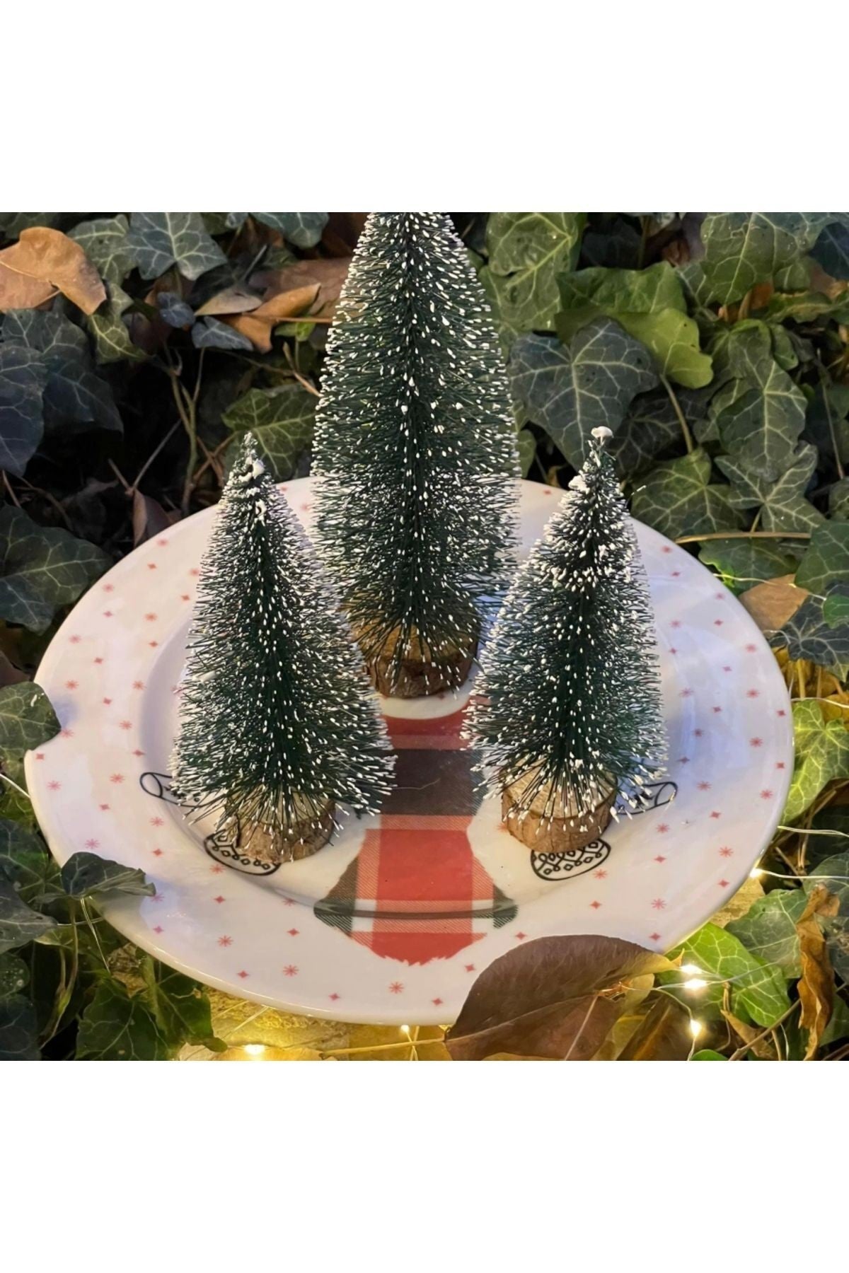 3'lü (1 Adet 20 cm ve 2 Adet 15 cm )Yılbaşı Ağacı, Çam Ağacı, Mini Çam Ağacı (LEDSİZ)