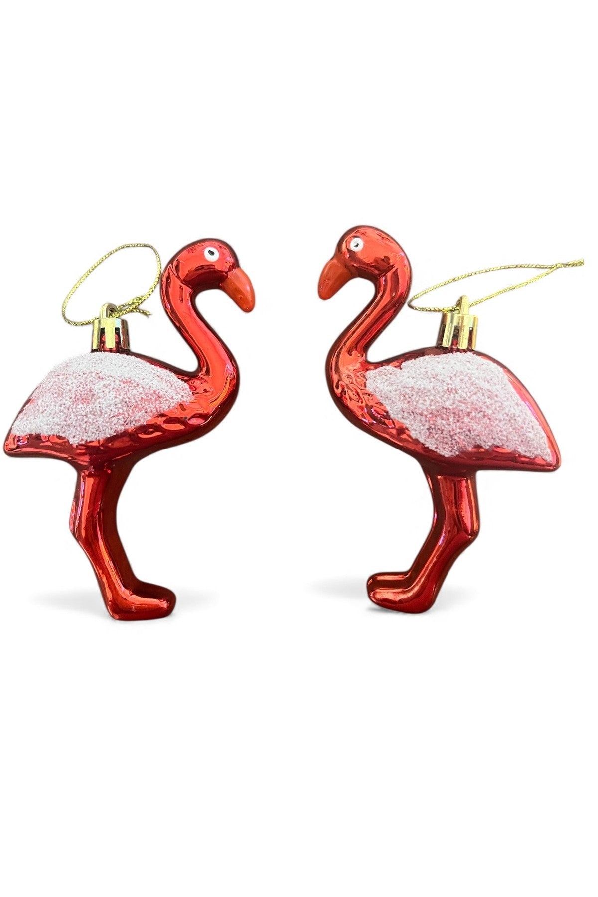 2’li Flamingo Yılbaşı Ağacı Süsü – Kırmızı Noel Ornament – Asılabilir Dekoratif Flamingo Figürü