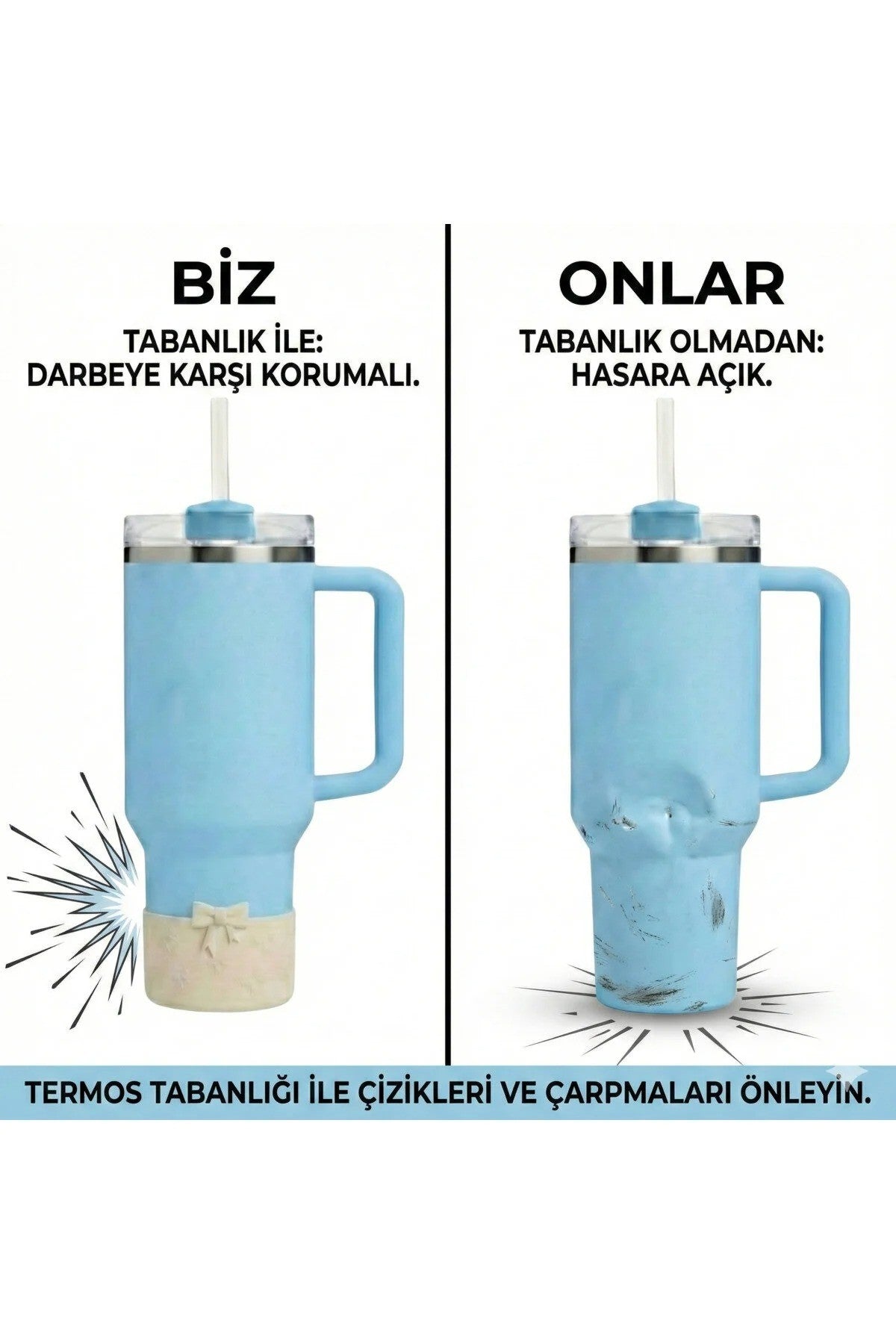 1 Adet Krem Silikon Taban Koruyucu Stnly Quencher 40/30oz Uyumlu Kaymaz Taban Altlık
