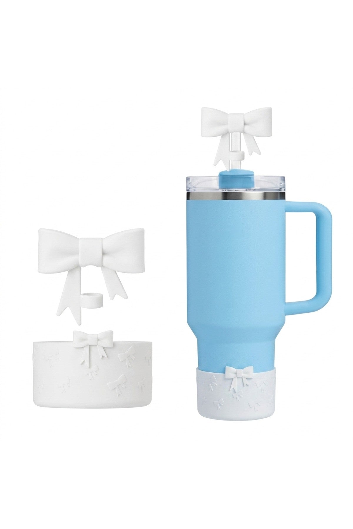 Stanly Quencher Termos Uyumlu Aksesuar Seti (Fiyonk Tıpa +Fiyonk Taban) Pipet Koruyucu Kılıf/ Pipet Tıpası
