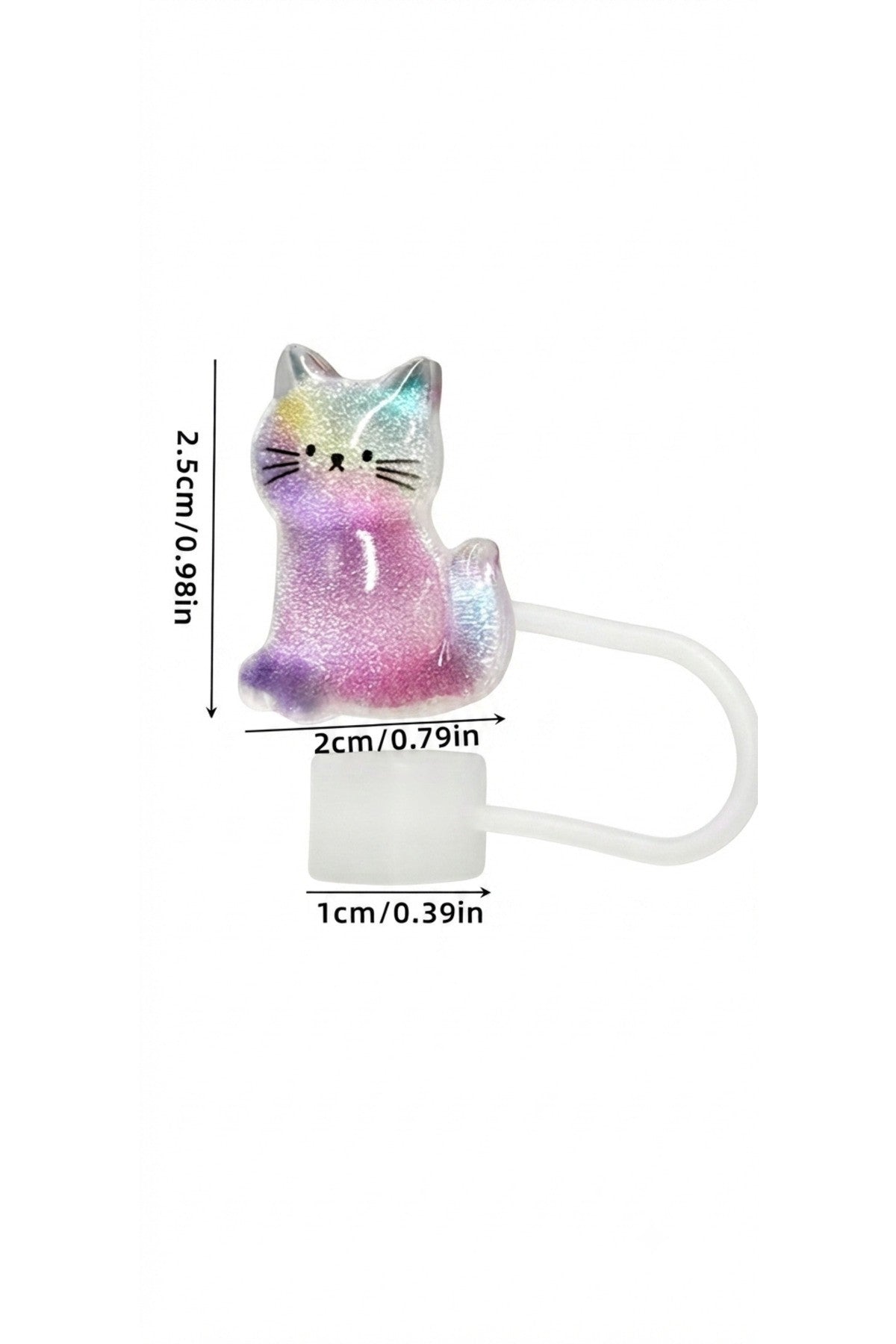 1 Adet 10mm Uyumlu Simli Kedi Silikon Pipet Kapağı Pipet Tıpası