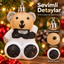 Yılbaşı Ağacı Teddy Ayı Süsü 8 cn, Şenlikli Dekor ve Kış Tatil Süsü - Ağaç, Şömine Rafı Süsü T54