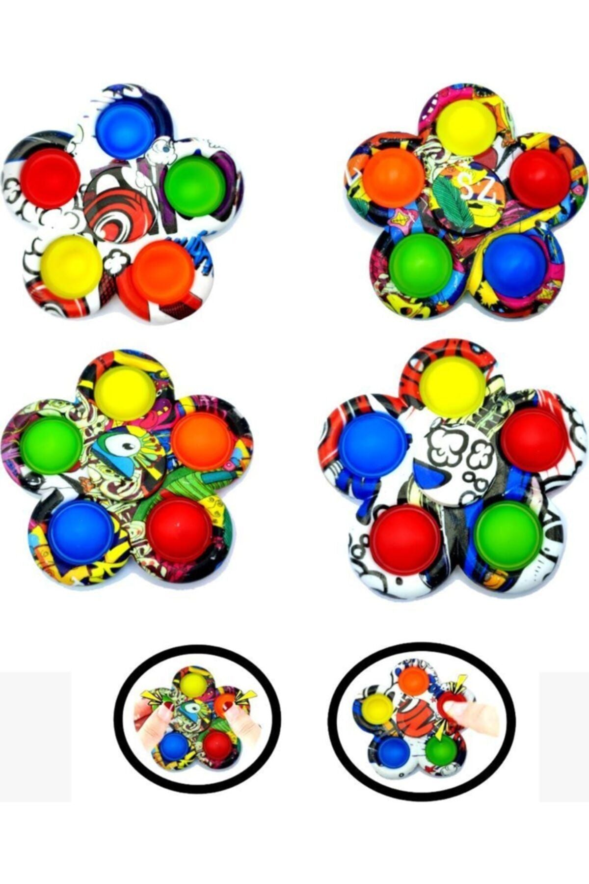 Yenigeldi Picasso Pop It Stres Çarkı, Duyusal Pop It Renkli Stres Çarkı, 2021 Fidget Stres Çarkı