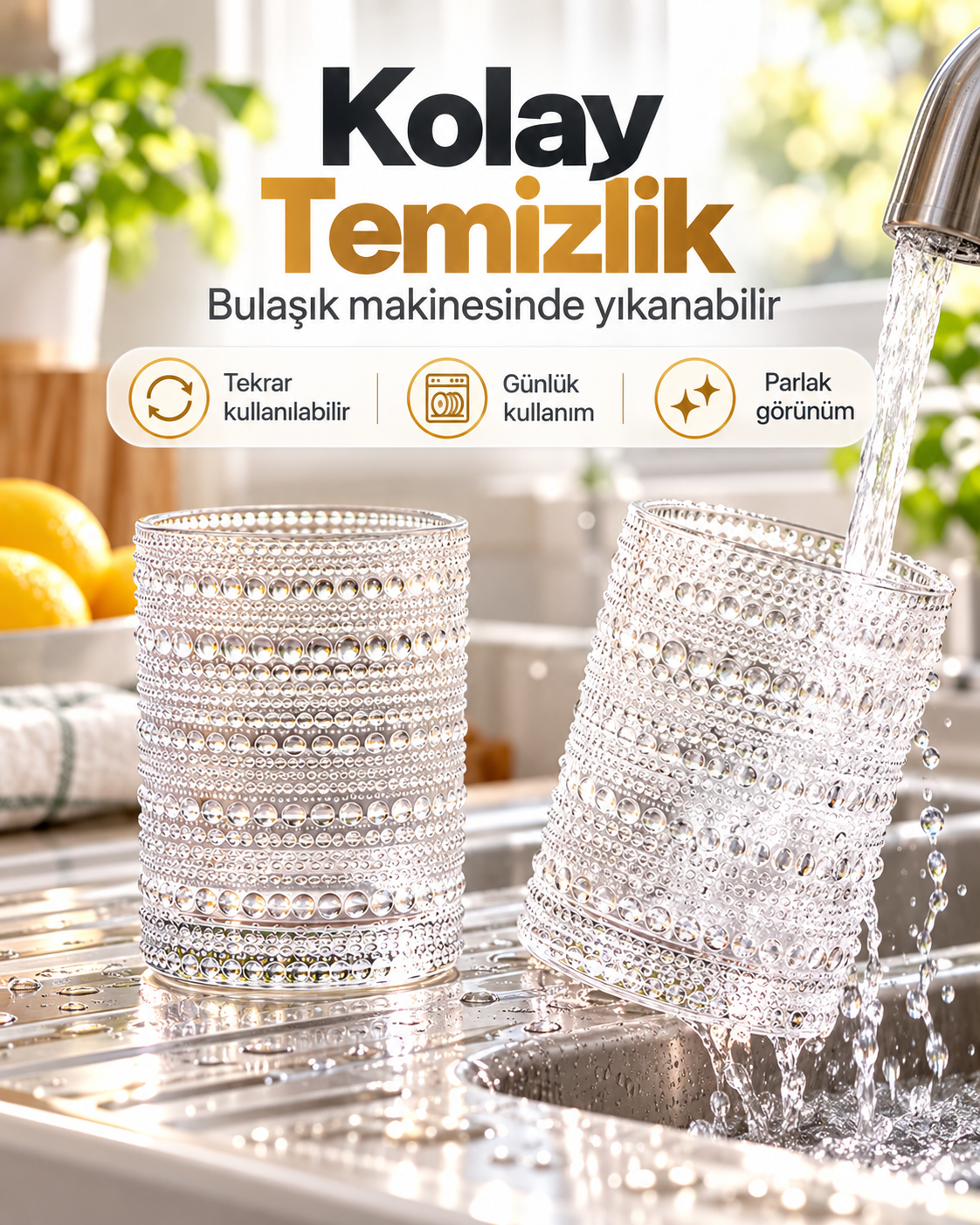 2 Adet 330ml Vintage Hobnail Bardak Antika Boncuk Kabartmalı Kahve y36