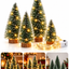 Kar Efektli Işıklı Ağacı Seti ( 1 Adet 10cm + 2 Adet 15 cm + 1 Adet 20 cm)– 4’lü Çam Ağaçları + LED Işık