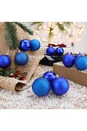 12'li Mavi 6 Cm Yılbaşı Topu, Noel Topu, Çam Ağacı Topu,süs Topu