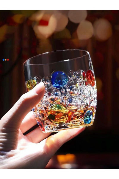 Yenigeldi 1 Adet (Y22)Renkli Vintage Premium Viski Bardağı , Burbon Kokteyl Bardak