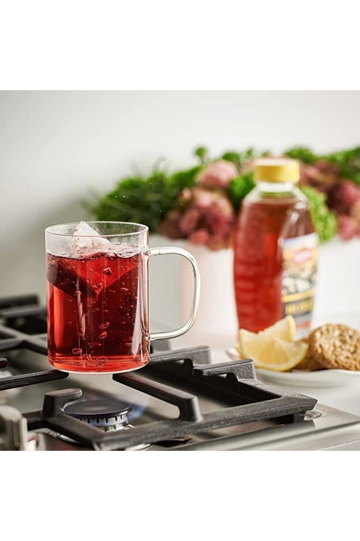 2 Adet Renkli Saplı Borosilikat Isıya Dayanıklı Termisil Cam Kupa Bardak