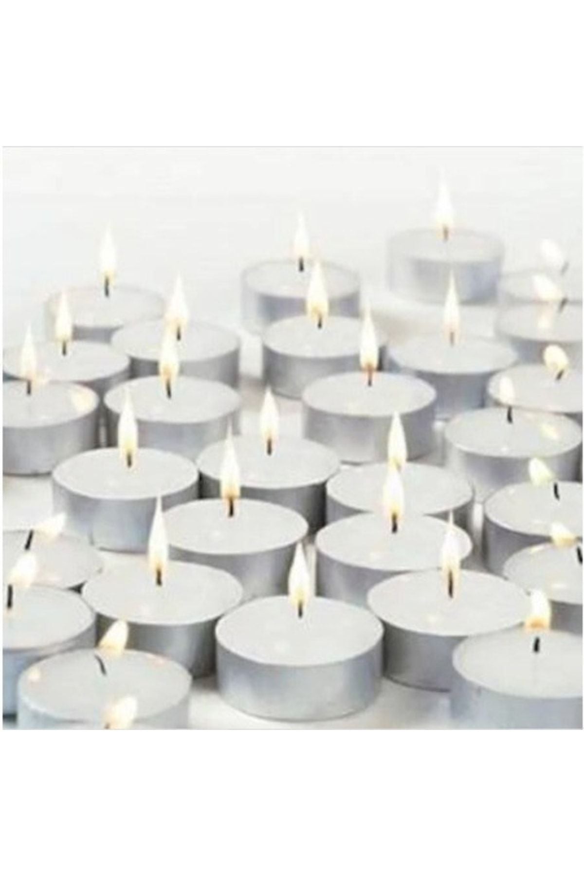 Genel Markalar 50 Li Tealight Mum Beyaz Tea Light 50 Adet