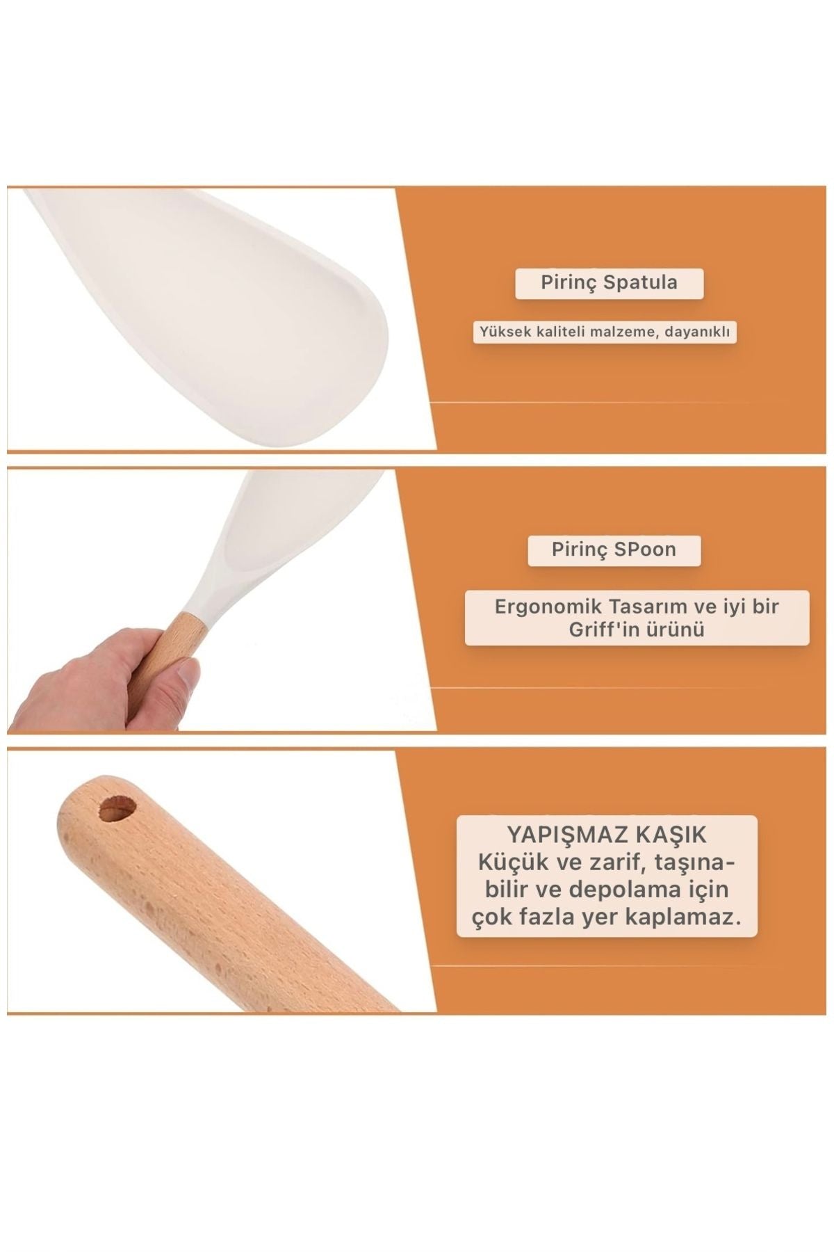 Yenigeldi 1 Adet Silikon Spatula Kaşık (2 si 1 arada)